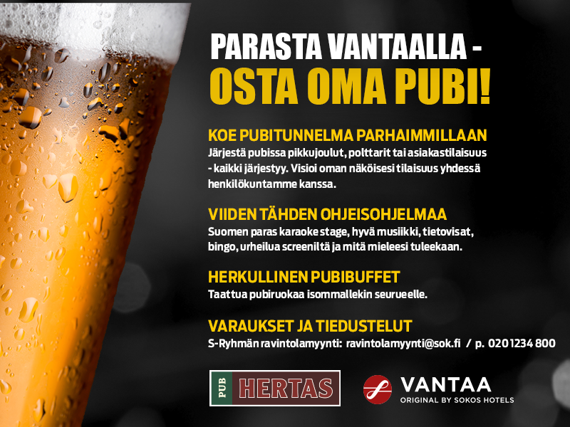 Parasta Vantaalla - Osta oma pubi!